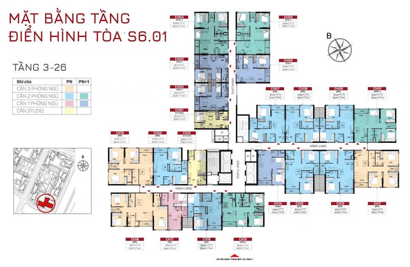 Layout Tòa S601 Vinhomes Grand Park | Mặt Bằng Căn Hộ Chi Tiết