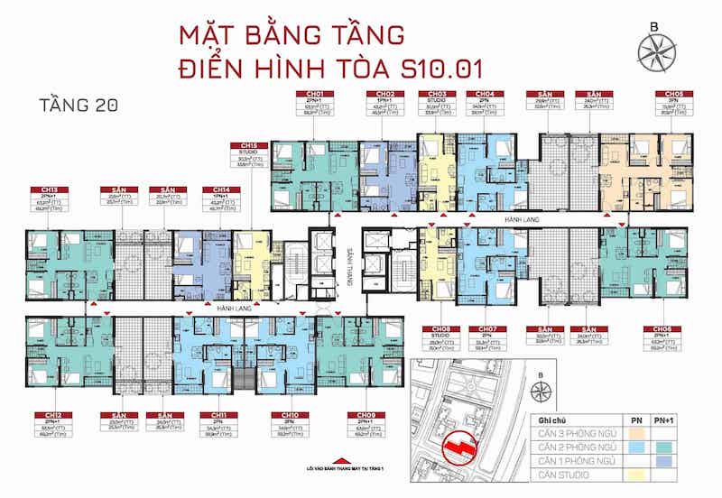 MẶT BẰNG TÒA S10.01 tầng 20