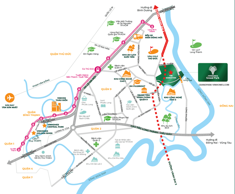 Vị trí Khu đô thị Vinhomes Grand Park