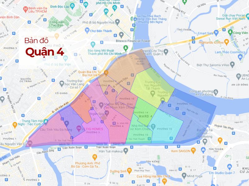 Quận 4 TPHCM: Bản đồ, Vị trí & Tiện ích Xung quanh